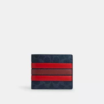 Coach 3 In 1 Wallet In Signature Canvas With Varsity Stripe