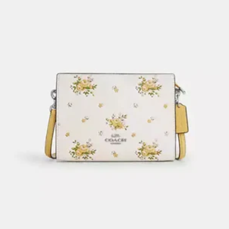 Slim Crossbody Bag With Floral Print