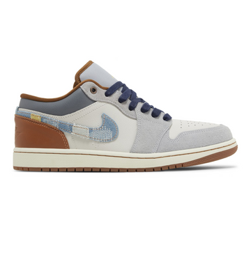 Air Jordan 1 Low 'Phantom Repaired Denim Swoosh'