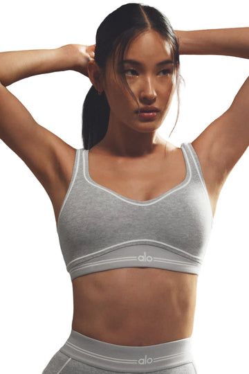 Alosoft Heart Throb Bra Athletic Heather Grey/White