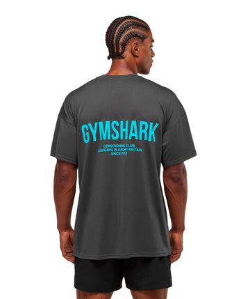 Conditioning Club Oversized T-Shirt oversized fit Onyx Grey/Brand Blue