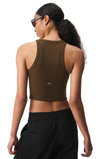 Goddess Ribbed Go-To Tank Espresso