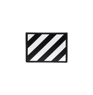 OFF-WHITE Diag Saf Binder Bifold Wallet Black/White