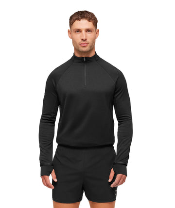 Running 1/4 Zip slim fit Black