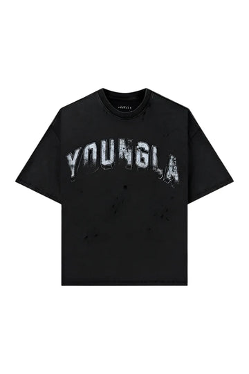 YOUNG LA 4146 - Scuffed Cloud Tees Black Wash