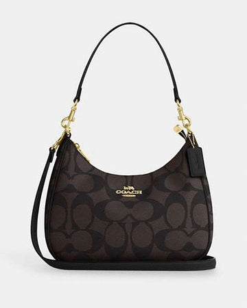 Teri Hobo Bag In Blocked Signature Canvas