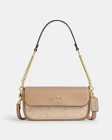 Hailey Flap Bag With Signature Canvas