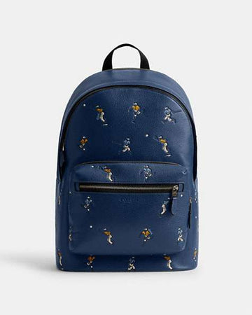 West Backpack With Baseball Print