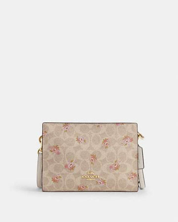 Slim Crossbody Bag In Signature Canvas With Floral Print