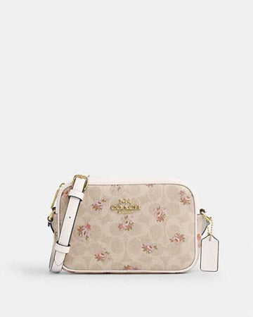 Mini Jamie Camera Bag In Signature Canvas With Floral Print