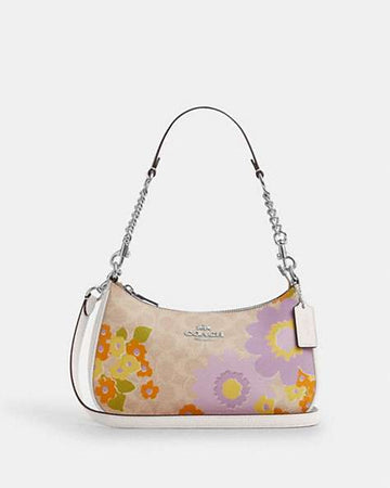 Teri Shoulder Bag In Signature Canvas With Floral Print