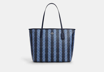Large City Tote Bag In Signature Canvas With Stripe