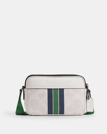 Graham Crossbody Bag In Signature Canvas With Varsity Stripe