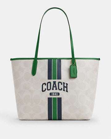 City Tote Bag In Signature Canvas With Coach Graphic