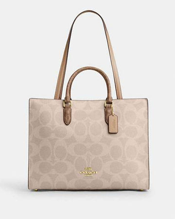 Maggie Tote Bag In Blocked Signature Canvas