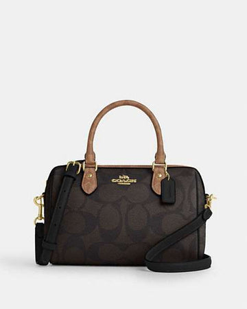 Rowan Satchel Bag In Blocked Signature Canvas