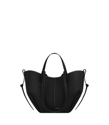 Cyme Mini Edition Textured Black with Ecru Stitching