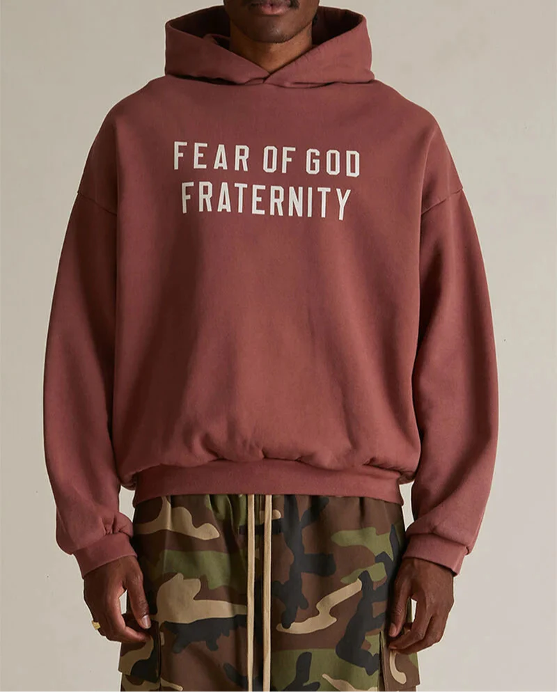Fear of God Essentials Crimson Heavy Fleece Hoodie