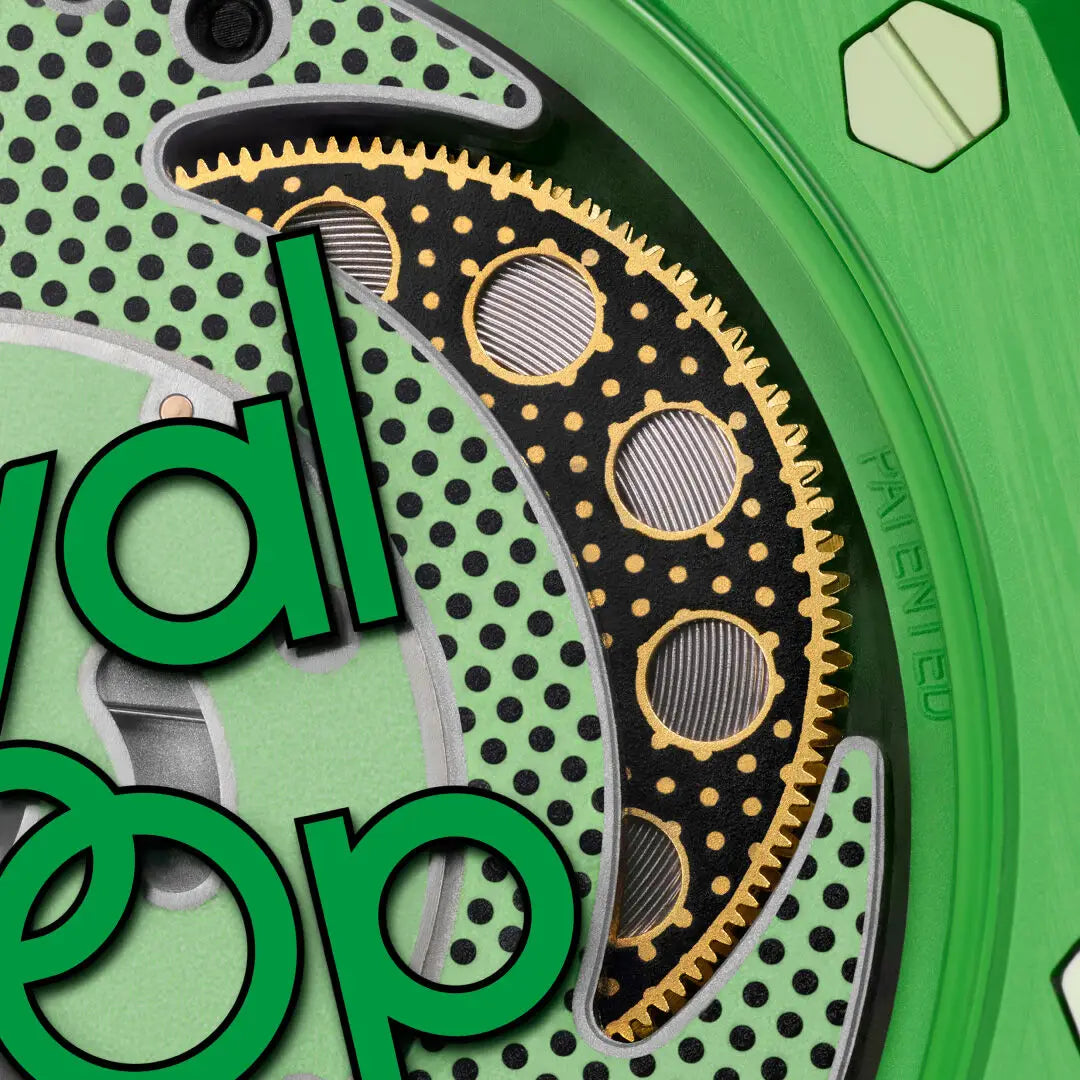 Swatch x Audemars Piguet Royal Pop Green Eight movement detail