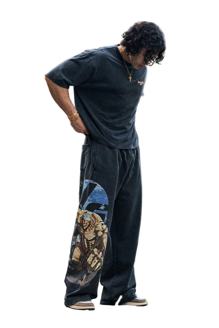 2128 - AOT© x YLA Baggy Joggers Titan at War