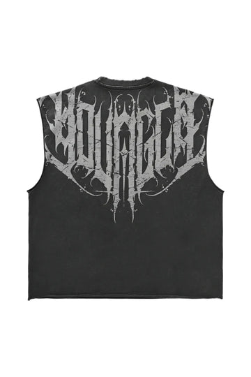 3022 - Anarchy Cropped Tanks Black Wash