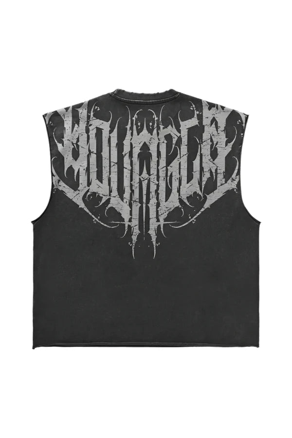 3022 - Anarchy Cropped Tanks Black Wash