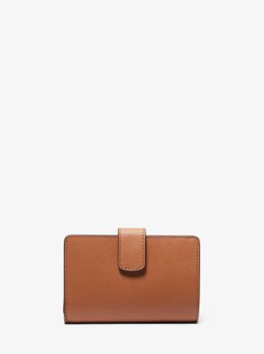 Medium cross-grain leather wallet