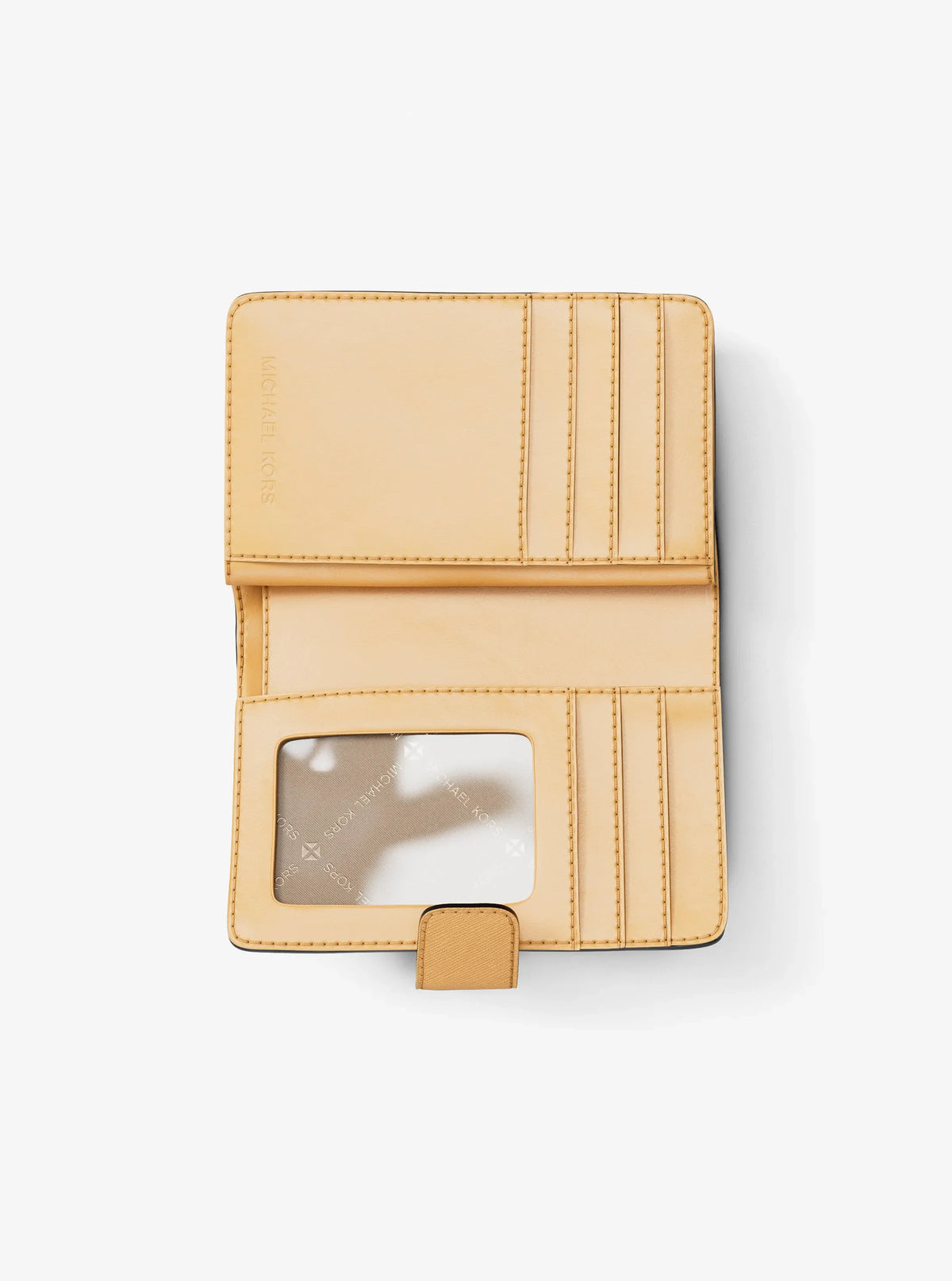 Michael Kors Medium Crossgrain Leather Wallet Honeywheat view 2