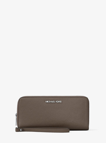 Michael Kors Large Pebbled Leather Continental Wallet Mushroom