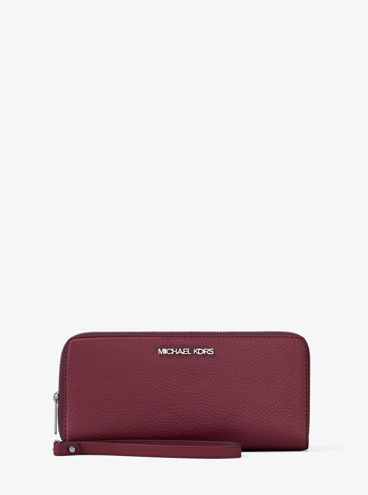Michael Kors Large Pebbled Leather Continental Wallet Maroon