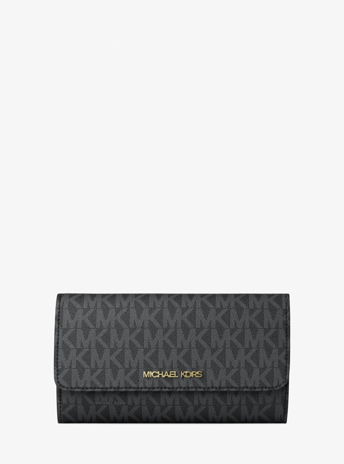 Michael Kors Jet Set Large Logo Tri-Fold Wallet Black