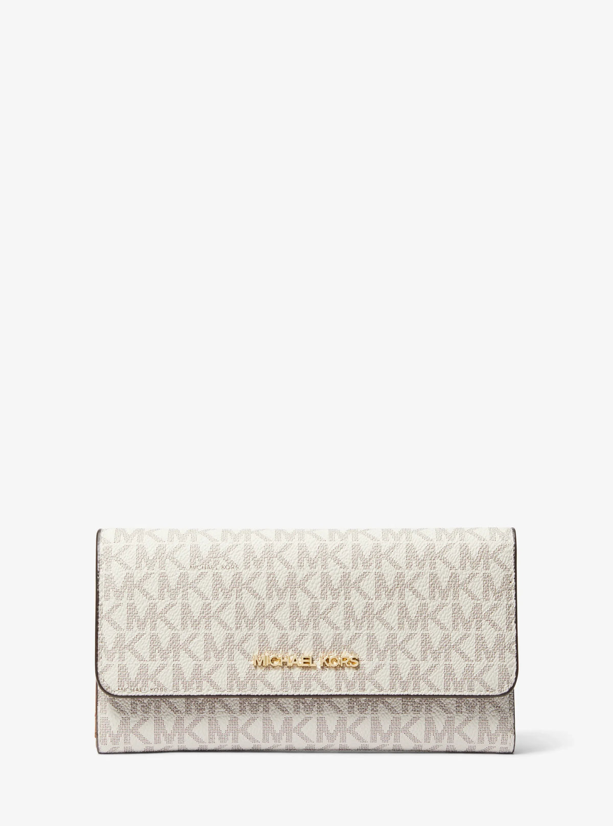 Michael Kors Jet Set Large Logo Tri-Fold Wallet Vanilla