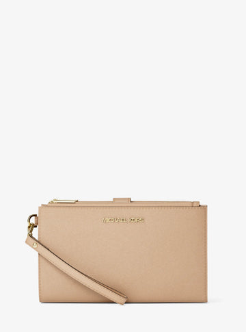Michael Kors Jet Set Large Leather Smartphone Wristlet Camel