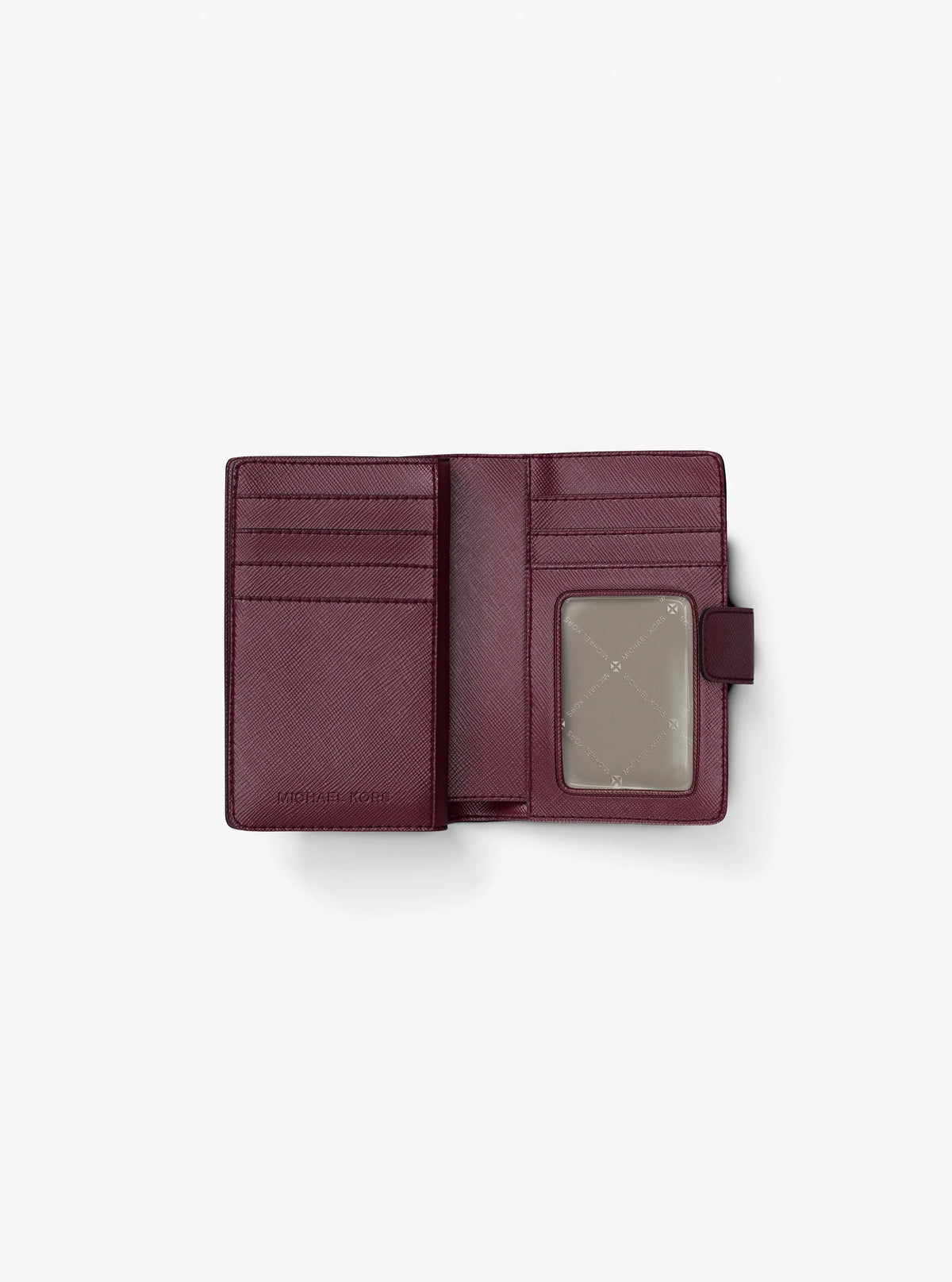 Michael Kors Medium Saffiano Leather Wallet Maroon view 2