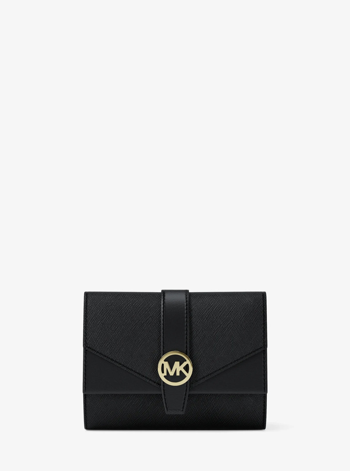 Michael Kors Greenwich Medium Saffiano Leather Tri-Fold Wallet Black