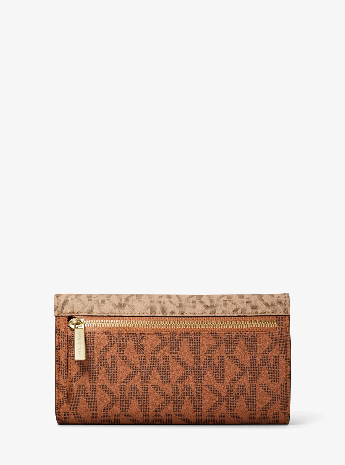 Michael Kors Jet Set Large Signature Logo Tri-Fold Wallet Camel Multi view 3