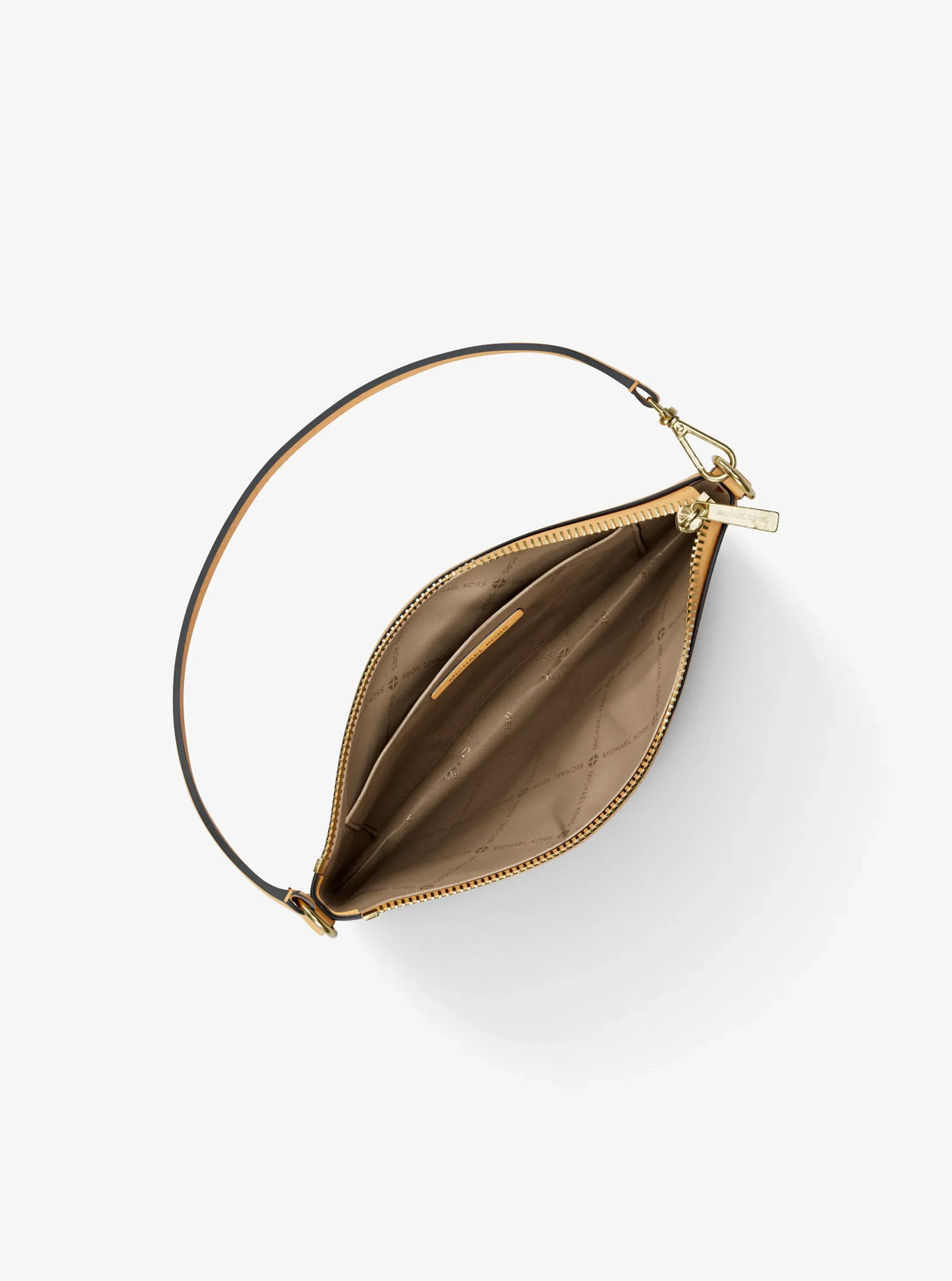 Michael Kors Jet Set Small Pebbled Leather Convertible Wristlet Honeywheat view 2