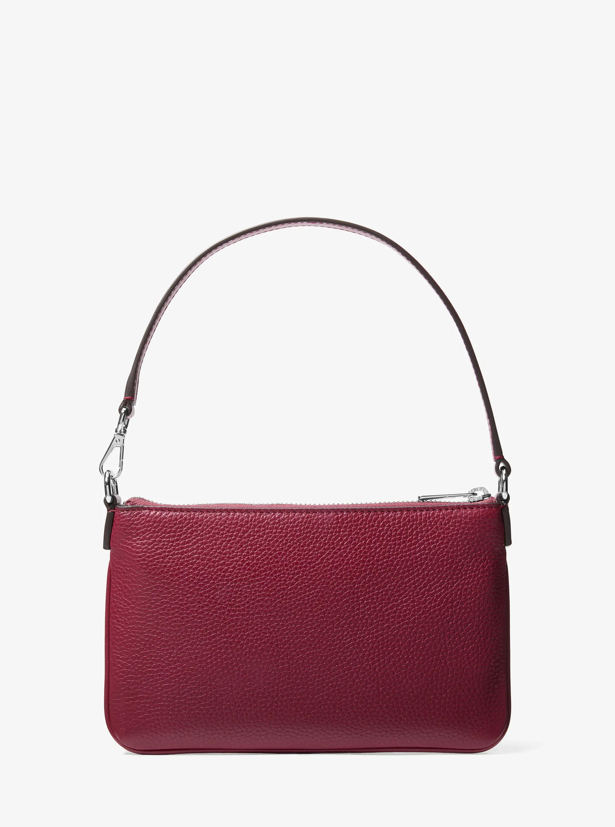Michael Kors Jet Set Small Pebbled Leather Convertible Wristlet Maroon view 4