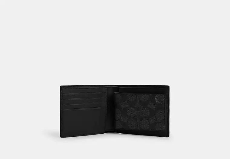 Coach 3 In 1 Wallet In Signature Canvas With Varsity Stripe