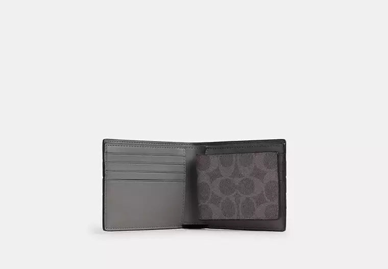 Coach 3 In 1 Wallet In Signature Canvas With Varsity Stripe