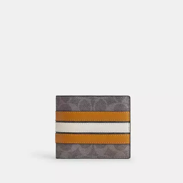 Coach 3 In 1 Wallet In Signature Canvas With Varsity Stripe