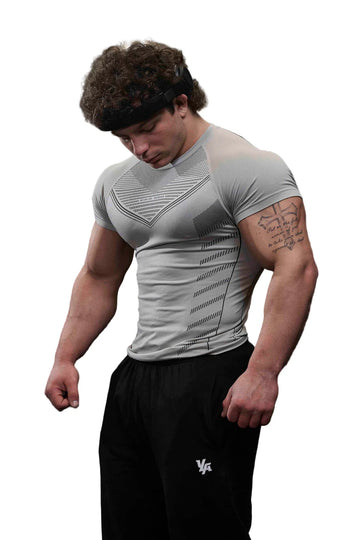 465 Superhero Compression Tees Cement
