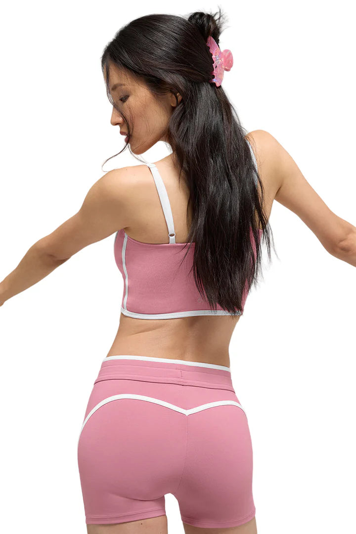 4" Airbrush High-Waist Race Pace Short Pink Wild Rose/White