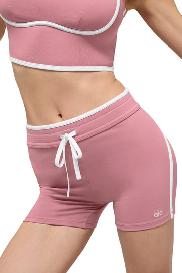 4" Airbrush High-Waist Race Pace Short Pink Wild Rose/White