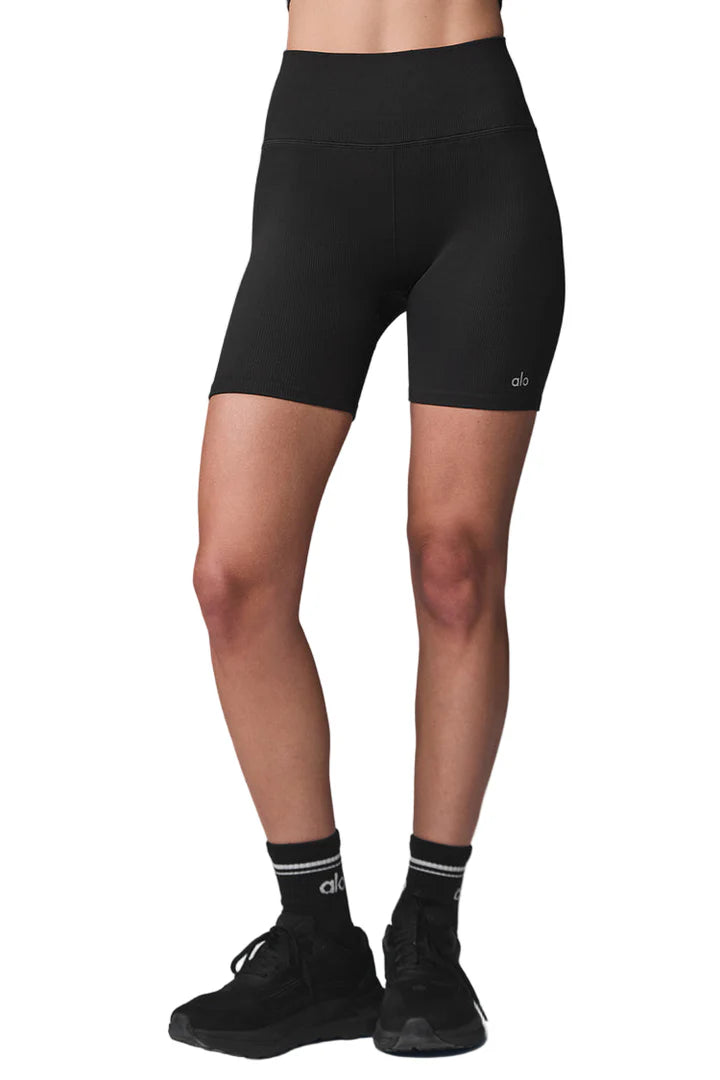 5" Seamless Ribbed Favorite Short Black