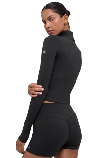 ALO Softsculpt Precision 1/4 Zip Long Sleeve Black
