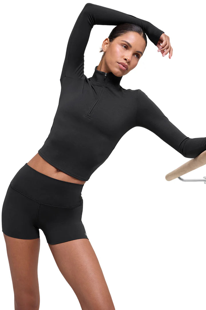ALO Softsculpt Precision 1/4 Zip Long Sleeve Black