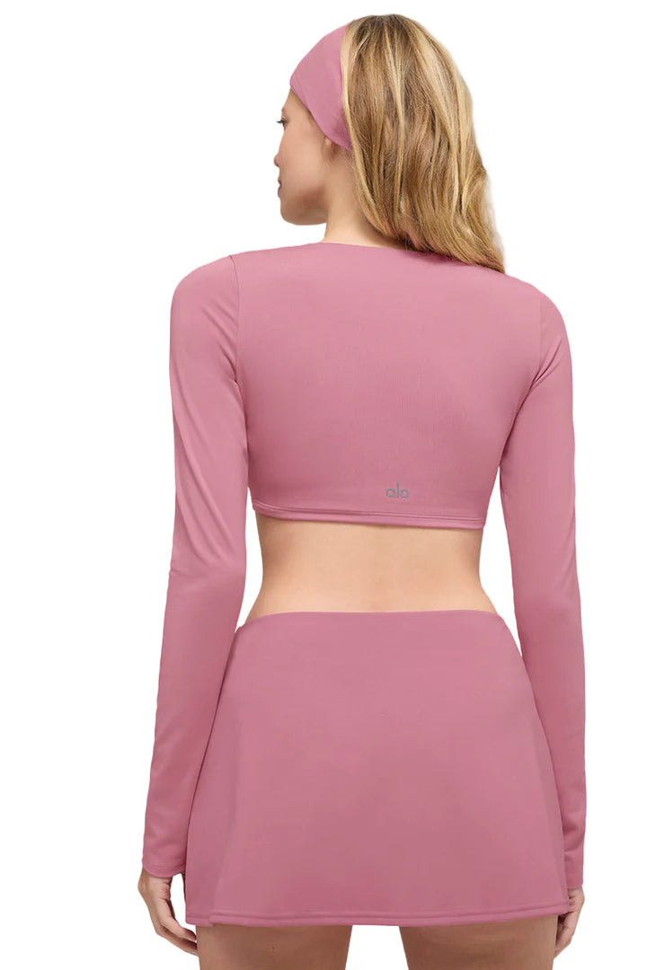 ALO Softsculpt Precision Long Sleeve Bra Pink Wild Rose