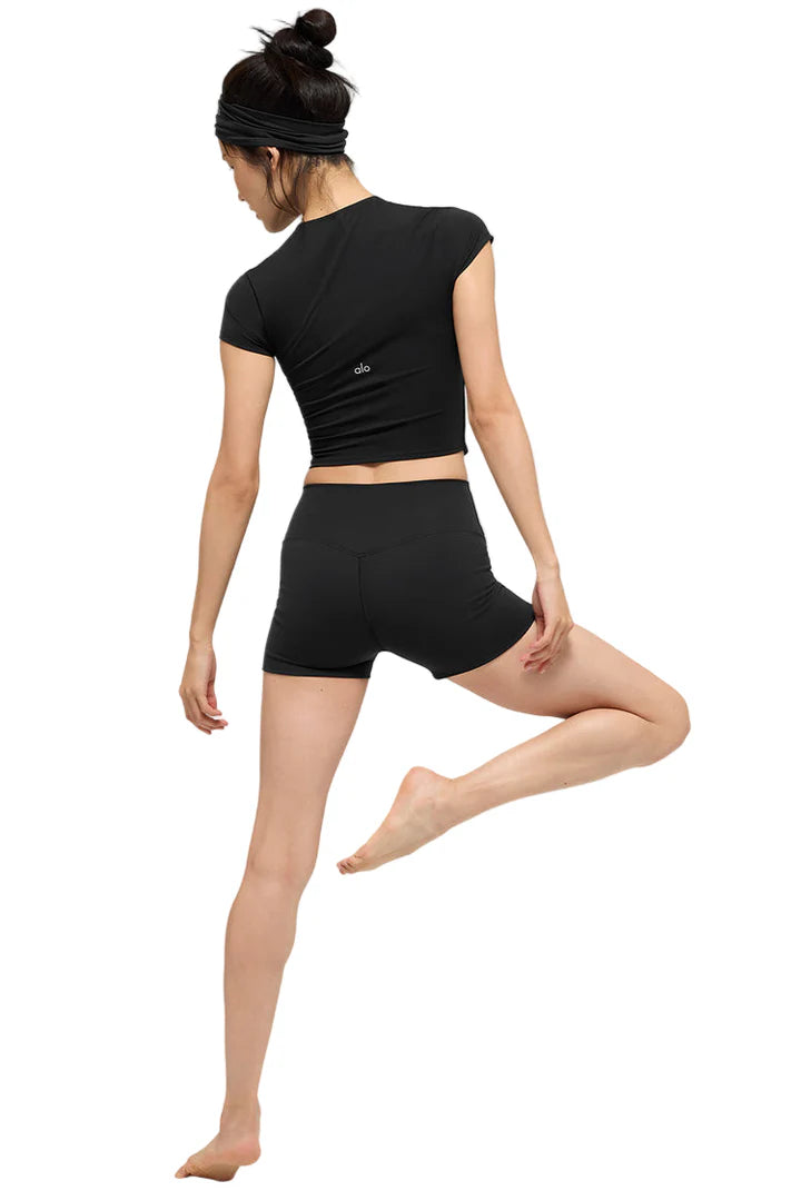 ALO Softsculpt Precision Short Sleeve Top Black
