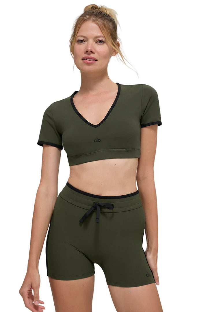 Airbrush Race Pace Short Sleeve Green Olive/Blac